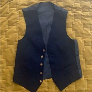 VINTAGE YSL Yves Saint Laurent Vest S Navy Blue